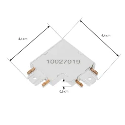 Lindby L-connector Lumaro, 90°, wit, hoekig, set van 2