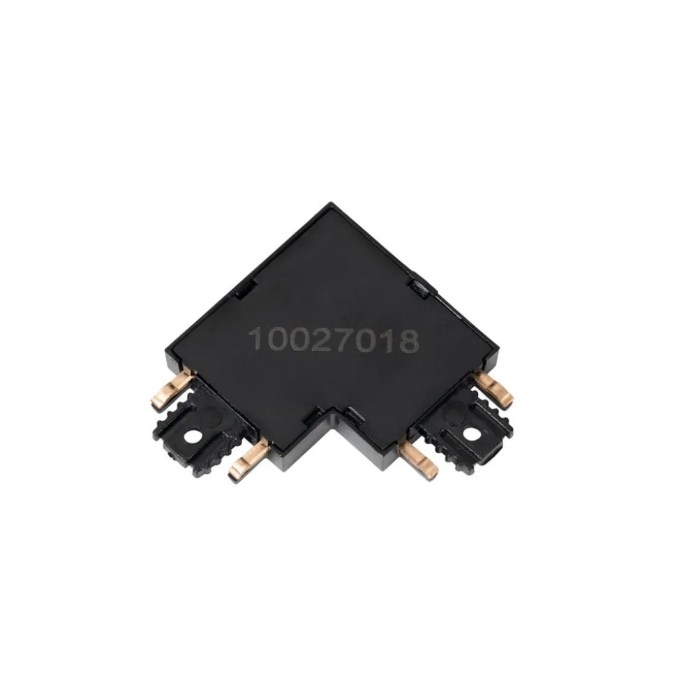 Lindby L-connector Lumaro, 90°, zwart, hoekig, set van 2