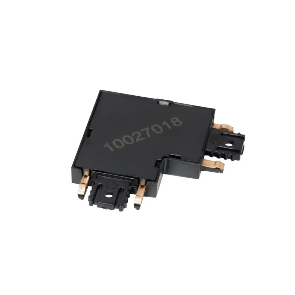 Lindby L-connector Lumaro, 90°, zwart, hoekig, set van 2