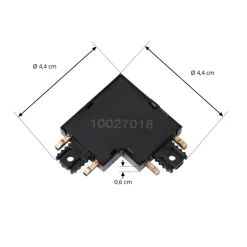 Lindby L-connector Lumaro, 90°, zwart, hoekig, set van 2
