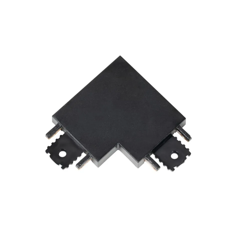 Lindby L-connector Lumaro, 90°, zwart, hoekig, set van 2