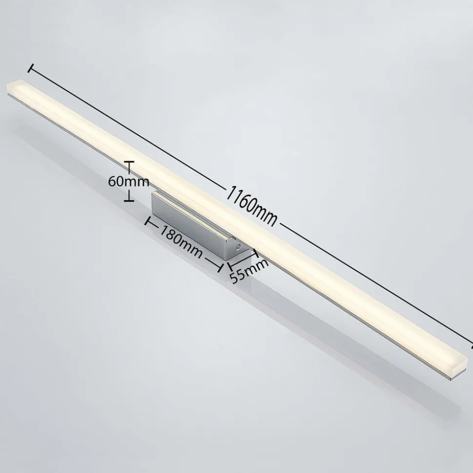Lindby LED badkamer plafondlamp Levke, 116 cm, dimbaar, IP44