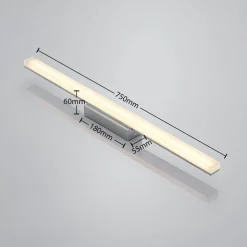 Lindby LED badkamer plafondlamp Levke, 75 cm, dimbaar, IP44