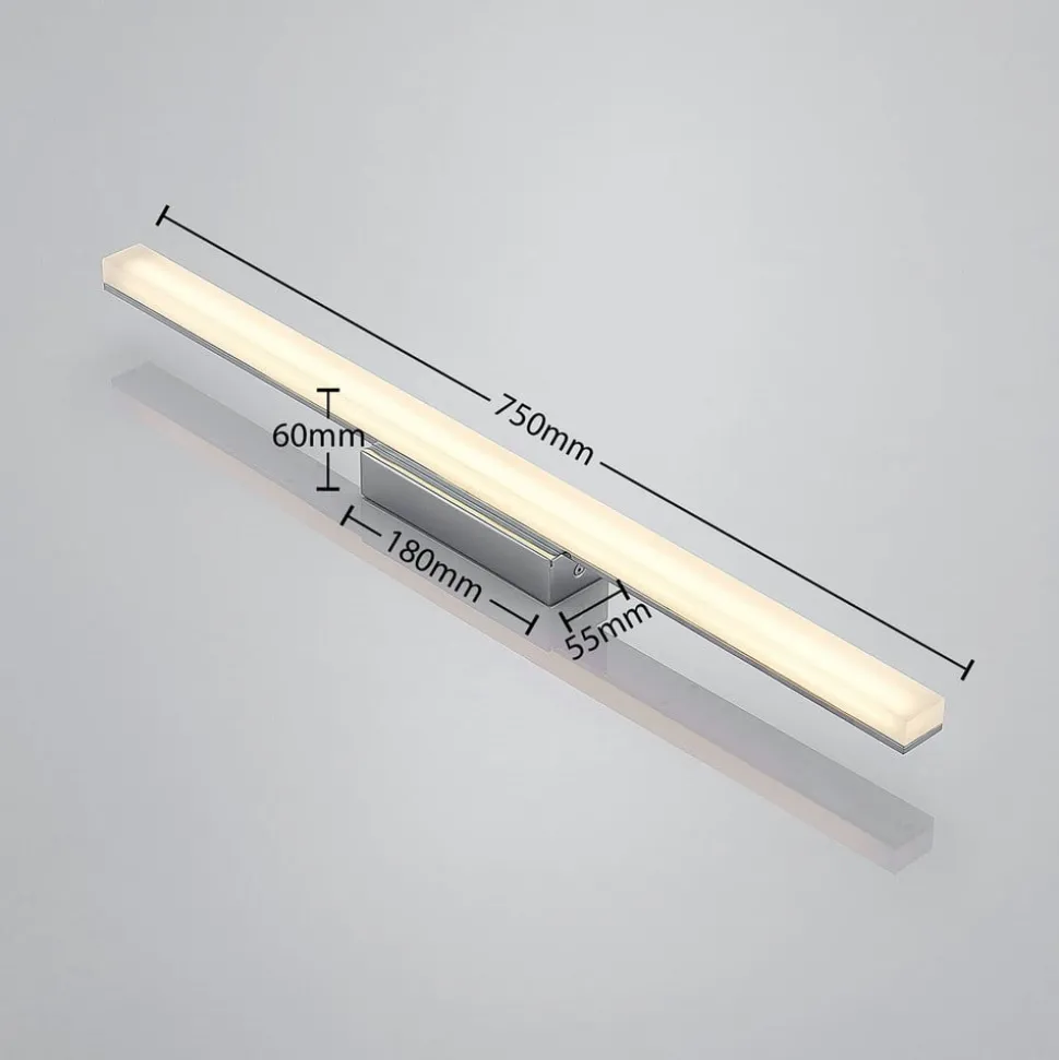 Lindby LED badkamer plafondlamp Levke, 75 cm, dimbaar, IP44