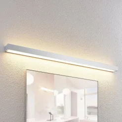 Lindby LED badkamer wandlamp Layan, 120 cm, chroom, metaal