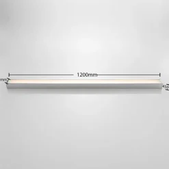 Lindby LED badkamer wandlamp Layan, 120 cm, chroom, metaal