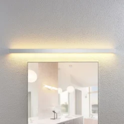Lindby LED badkamer wandlamp Layan, 120 cm, chroom, metaal