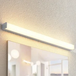 Lindby LED badkamerlamp Klea, 90 cm, chroom, metaal, IP44