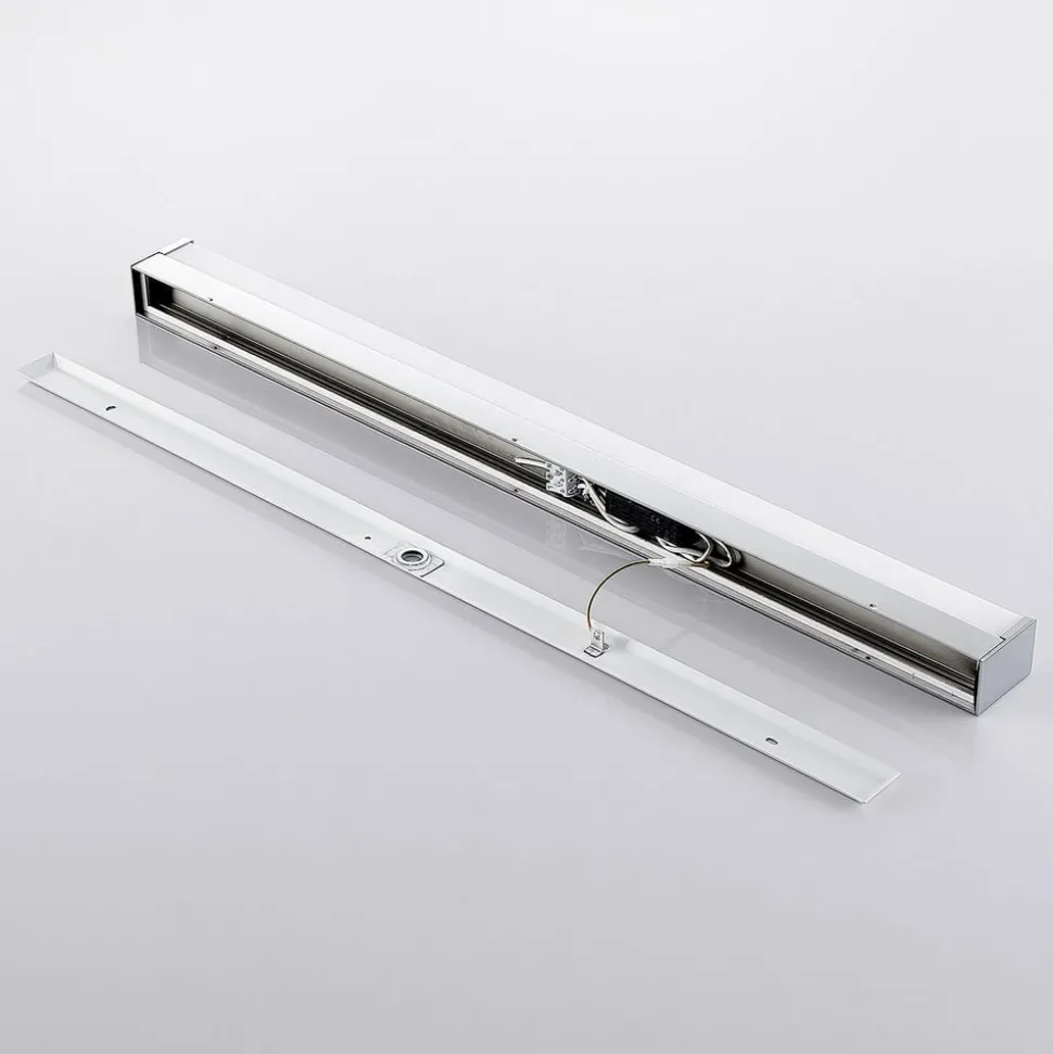 Lindby LED badkamerlamp Klea, 90 cm, chroom, metaal, IP44