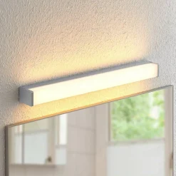 Lindby LED badkamerlamp Klea, 60 cm, chroom, metaal, IP44