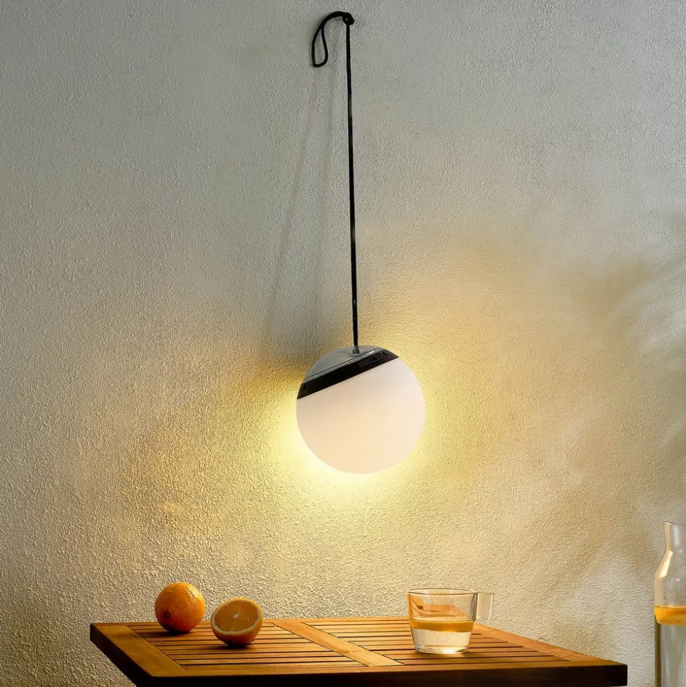 Lindby LED buiten hanglamp Eleia, RGBW, 20 cm, oplaadbare batterij