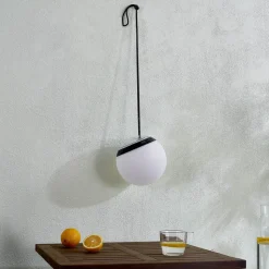 Lindby LED buiten hanglamp Eleia, RGBW, 20 cm, oplaadbare batterij