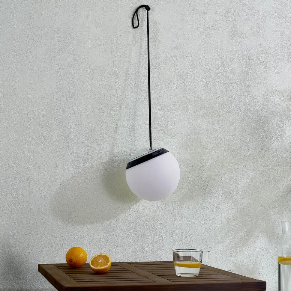 Lindby LED buiten hanglamp Eleia, RGBW, 20 cm, oplaadbare batterij