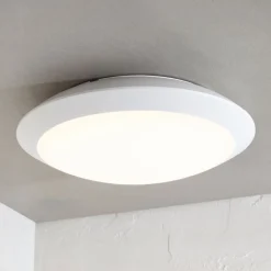 Lindby LED buiten plafondlamp Naira, wit, Ø 30 cm, IP65