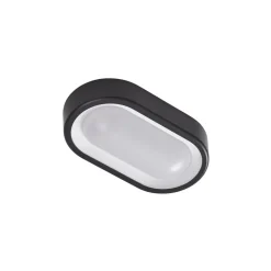 Lindby LED buiten plafondlamp Niniel, zwart, 24 x 14 cm
