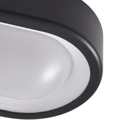 Lindby LED buiten plafondlamp Niniel, zwart, 24 x 14 cm