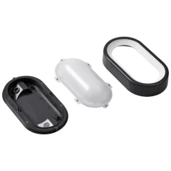 Lindby LED buiten plafondlamp Niniel, zwart, 24 x 14 cm