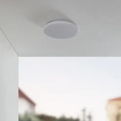 Lindby LED buiten plafondlamp Astera, wit, 3.000 K, Ø 33 cm