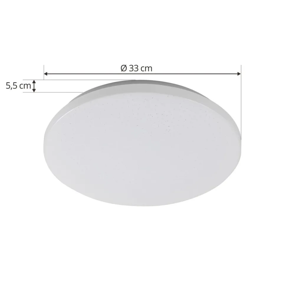 Lindby LED buiten plafondlamp Astera, wit, 3.000 K, Ø 33 cm