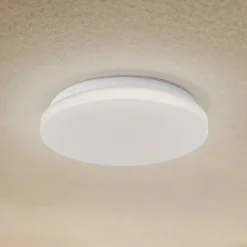 Lindby LED buiten plafondlamp Kirkola, 4000 K, Ø 26 cm, wit