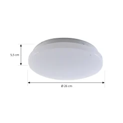 Lindby LED buiten plafondlamp Kirkola, 4000 K, Ø 26 cm, wit