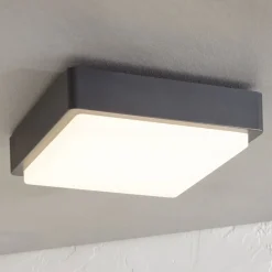 Lindby LED buiten plafondlamp Nermin, 22 cm, IP65, hoekig