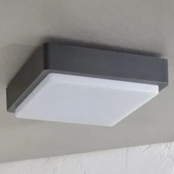 Lindby LED buiten plafondlamp Nermin, 22 cm, IP65, hoekig