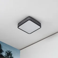 Lindby LED buiten plafondlamp Lurinda, 26 cm zwart, IP44