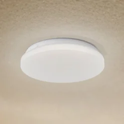 Lindby LED buiten plafondlamp Kirkola, 3000 K, Ø 26 cm, wit