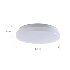 Lindby LED buiten plafondlamp Kirkola, 3000 K, Ø 26 cm, wit