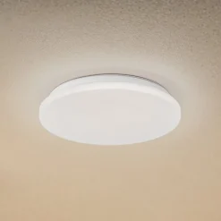 Lindby LED buiten plafondlamp Kirkola, 4000 K, Ø 34 cm, wit