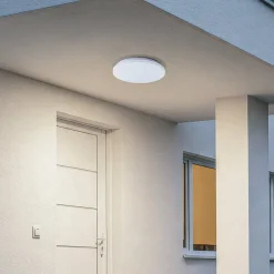 Lindby LED buiten plafondlamp Kirkola, 4000 K, Ø 34 cm, wit