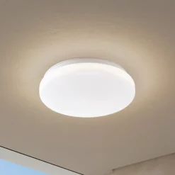 Lindby LED buiten plafondlamp Kirkola, 4000 K, Ø 34 cm, wit