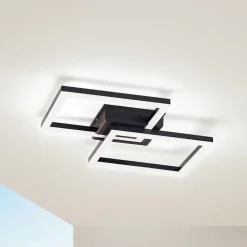 Lindby LED buiten plafondlamp Finian, 48cm x 48cm, CCT dimbaar