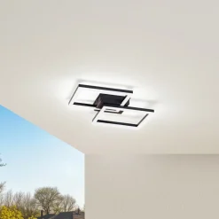 Lindby LED buiten plafondlamp Finian, 48cm x 48cm, CCT dimbaar