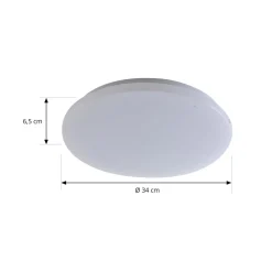 Lindby LED buiten plafondlamp Kirkola, 3000 K, Ø 34 cm, wit