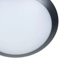 Lindby LED buiten plafondlamp Naira, grijs, sensor, 30 cm, IP65