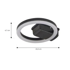 Lindby LED buiten plafondlamp Finian, Ø 22 cm, CCT, dimbaar
