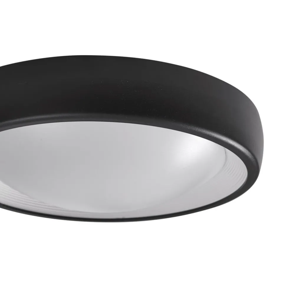 Lindby LED buiten plafondlamp Niniel, zwart, Ø 25 cm