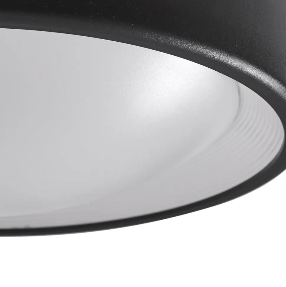 Lindby LED buiten plafondlamp Niniel, zwart, Ø 25 cm