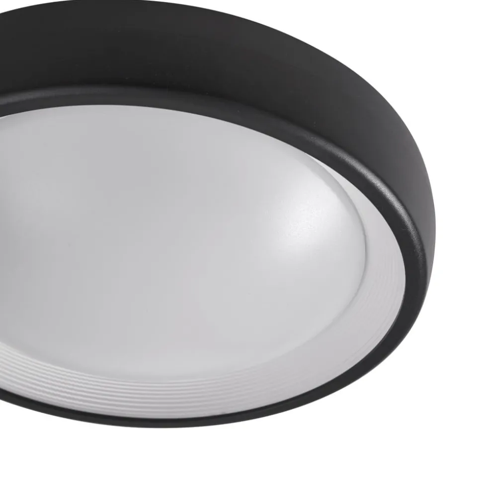 Lindby LED buiten plafondlamp Niniel, zwart, Ø 25 cm