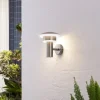 Lindby LED buiten wandlamp Lillie, hoogte 19 cm, roestvrij staal