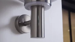 Lindby LED buiten wandlamp Lillie, hoogte 19 cm, roestvrij staal