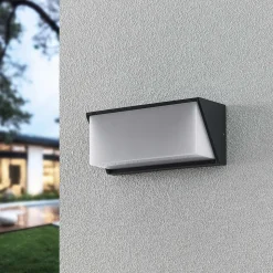 Lindby LED buiten wandlamp Malim, 25 cm, antraciet, IP65