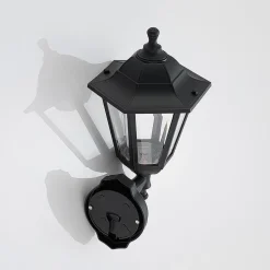 Lindby LED buiten wandlamp Iavo, zwart, lantaarn, 38 cm