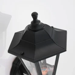 Lindby LED buiten wandlamp Iavo, zwart, lantaarn, 38 cm