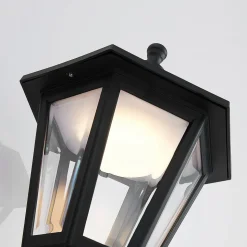 Lindby LED buiten wandlamp Iavo, zwart, lantaarn, 38 cm