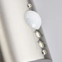 Lindby LED buiten wandlamp Lanea, 22 cm, roestvrij staal, sensor