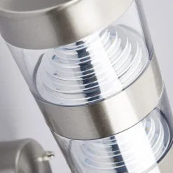 Lindby LED buiten wandlamp Lanea, 22 cm, roestvrij staal, sensor