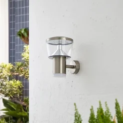 Lindby LED buiten wandlamp Antje, roestvrij staal, 23 cm, IP44